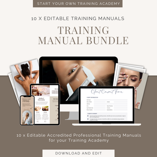 10 x Editable & Accredited Beauty Training Manuals Bundle – Perfect for Starting Your Own Training Academy