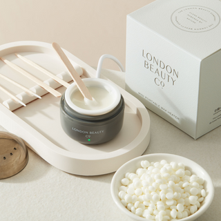 micro waxing heater on a natural tray