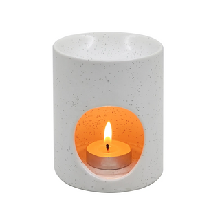 candle view of porcelain wax melt burner at the london beauty company