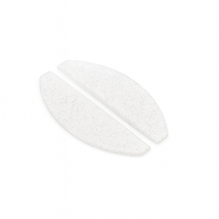 pair of clear glitter korean flat lash lifting shields on a white background