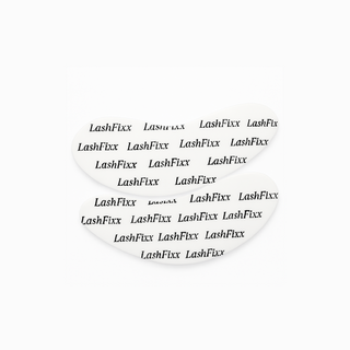 LashFixx reusable silicone eye pads with black print