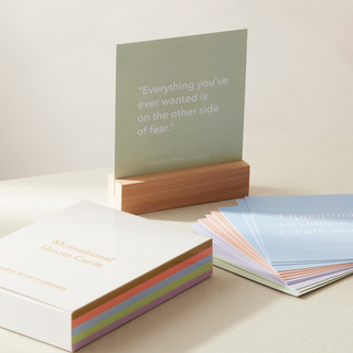 12 Motivational cards with wooden stand and box from the london beauty company