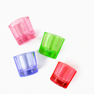 Rainbow glass dappen dish for mixing tint, henna, lash lift lotions or nail liquids