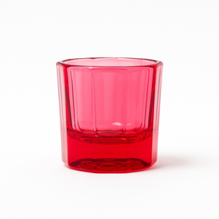 Red glass dappen dish – durable reusable tint mixing pot