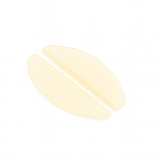 light yellow flat korean lash lifting shields on a white background