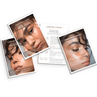 Brow Lamination Marketing Leaflets and Aftercare Cards - The London Brow Company