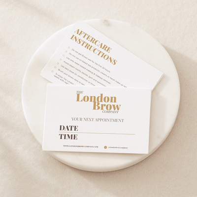 Client Brow Lamination Appointment Cards & Aftercare Cards x 50 - The London Brow Company