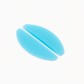 pair of Light blue korean flat lash lifting shields on a white background