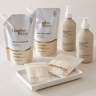 London Brow professional pre and post wax skincare set for brow and facial waxing