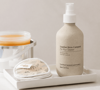 London Brow Pre-Wax Cleanser with rose water and aloe vera