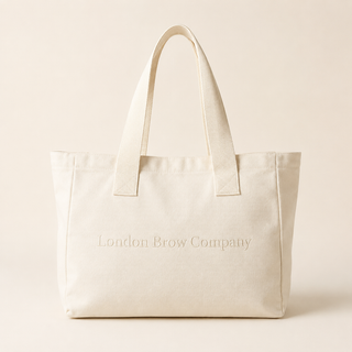 Luxury Stitch Logo London Brow Canvas Tote Bag