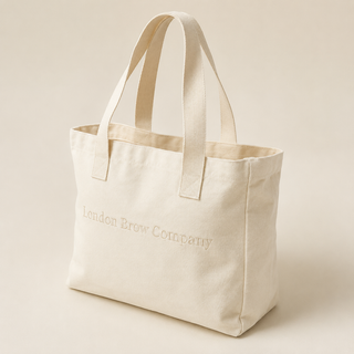 Luxury Stitch Logo London Brow Canvas Tote Bag