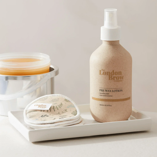 London Brow pre-wax cleanser included in the professional brow waxing course kit