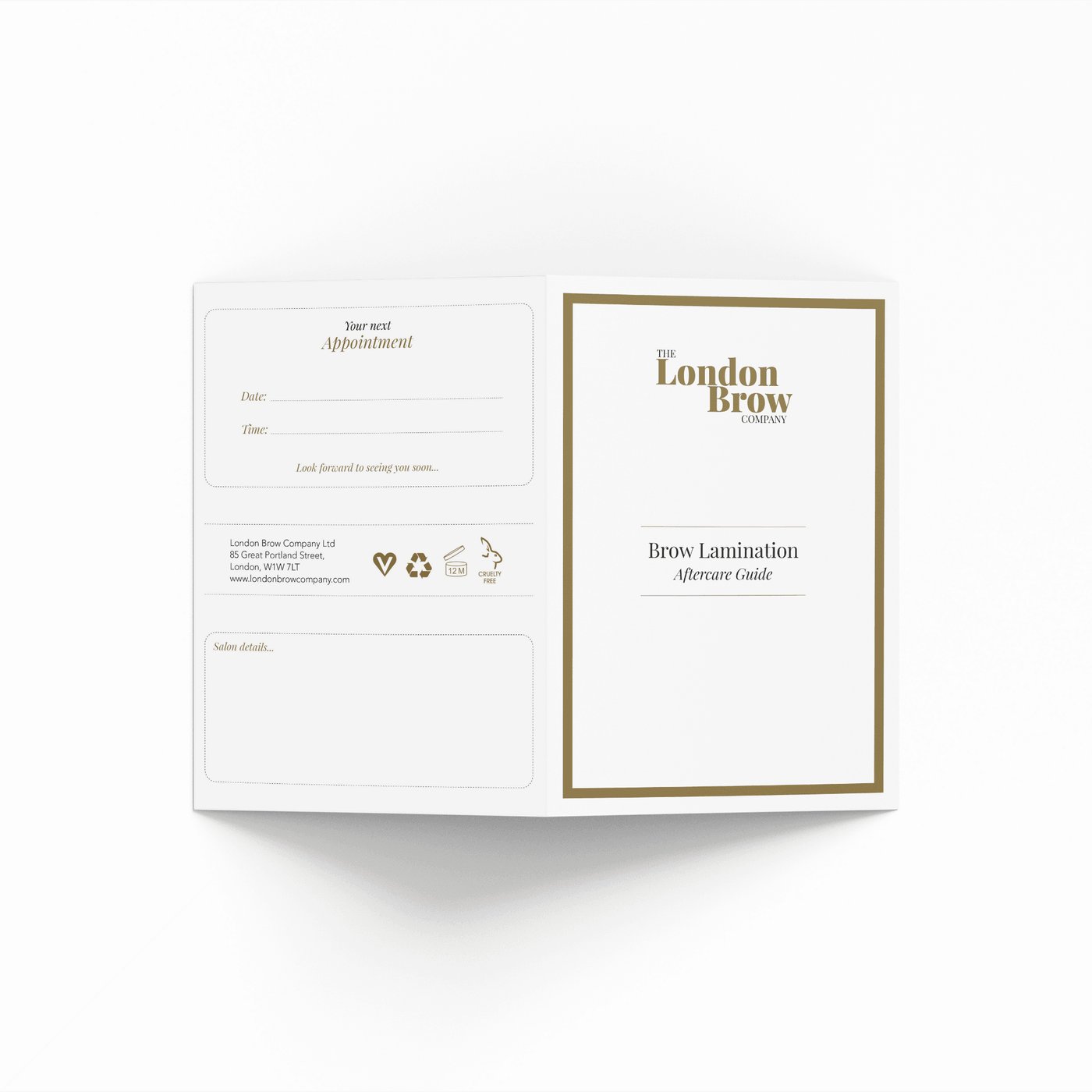 London Brow Lamination Aftercare Leaflets x 25 - The London Brow Company