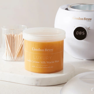 London Brow Luxury Silk Gold Warm Wax for professional brow and facial waxing