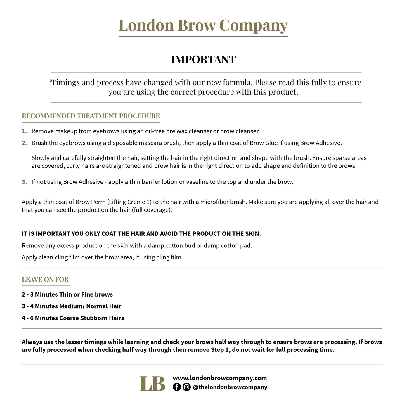 London Brow Pro Lamination Instructions - Advanced - The London Brow Company