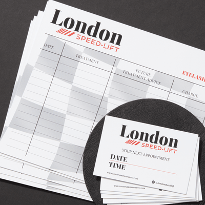 London Speed-Lift Lash Lifting Branded Consultation Cards - The London Brow Company