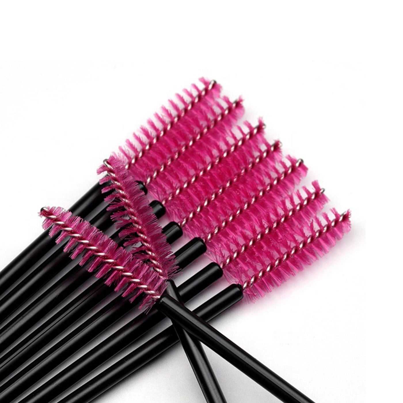 Pink and Black Silicone Soft Mascara Wands - 50 pcs - The London Brow Company