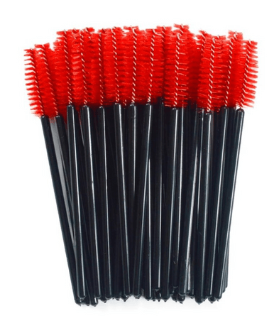 Red and Black Disposable Mascara Wands - 100 - The London Brow Company